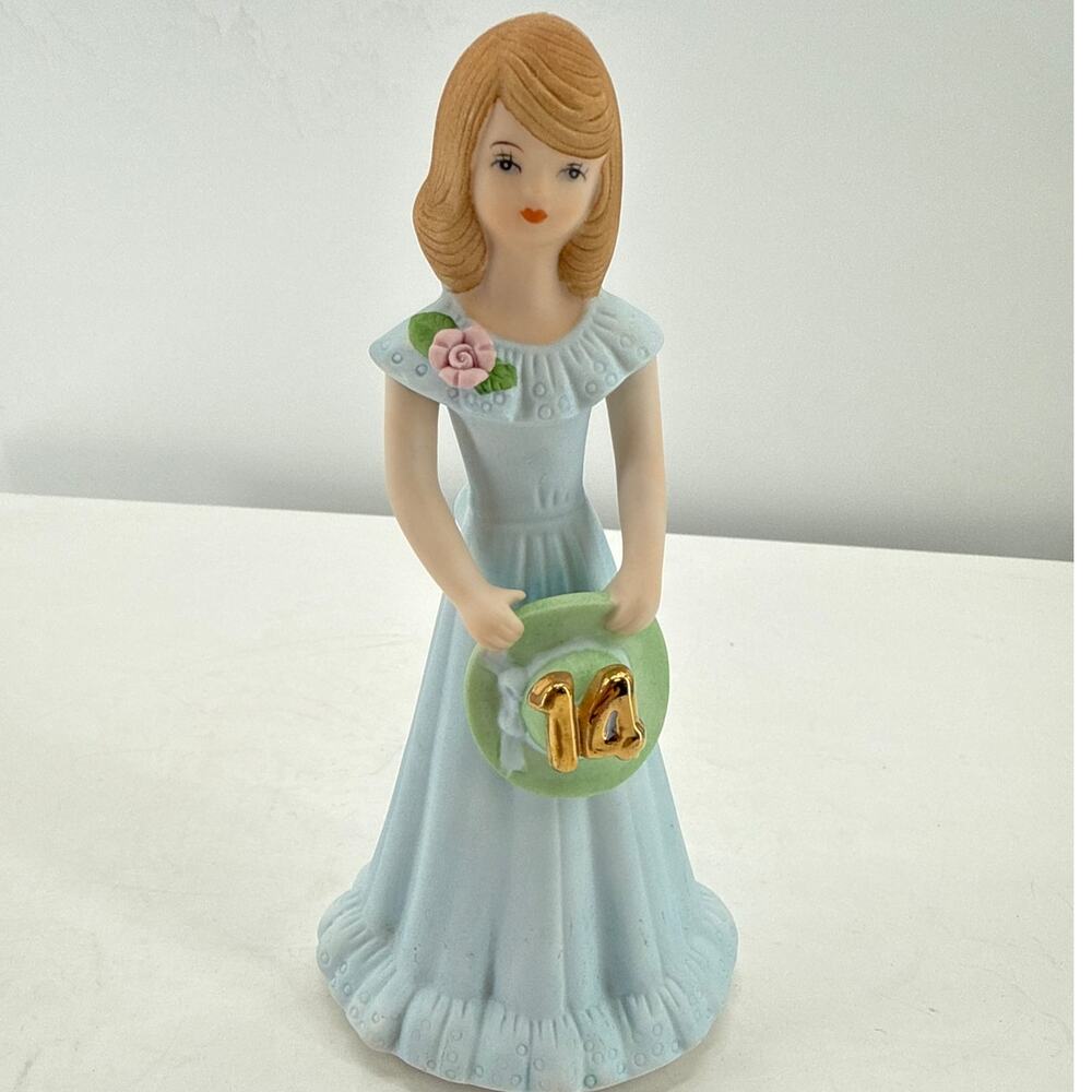 Growing Up Birthday Girls Age 14 Figurine 1982 Porcelain Birthday Keepsake 6.5"